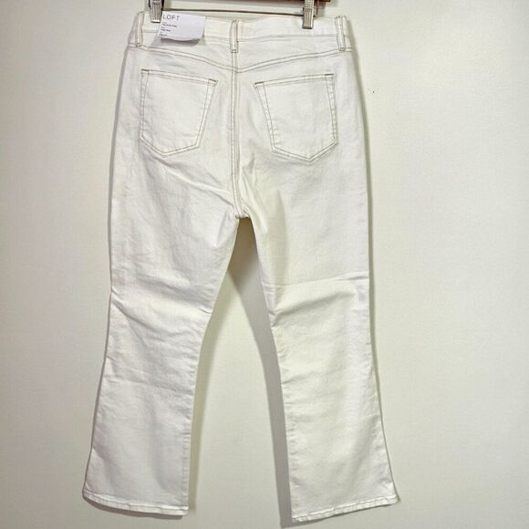 NWT LOFT WHITE/CREAM THE KICK CROP HIGH RISE PANT SIZE 30 - Picture 2 of 15